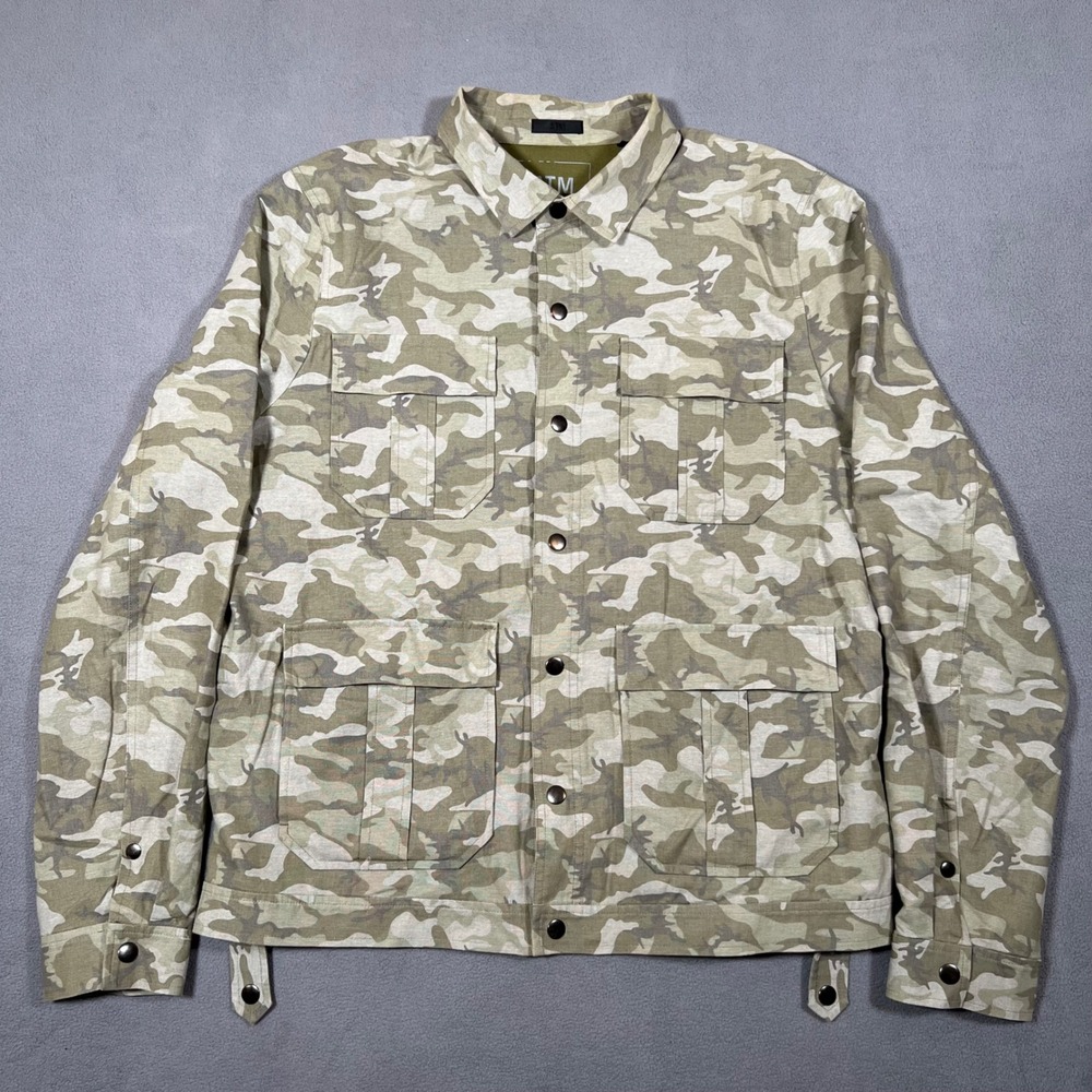 ATM Anthony Thomas Melillo Camo Field Jacket Mens L Green Snap Buttons‎ Utility
